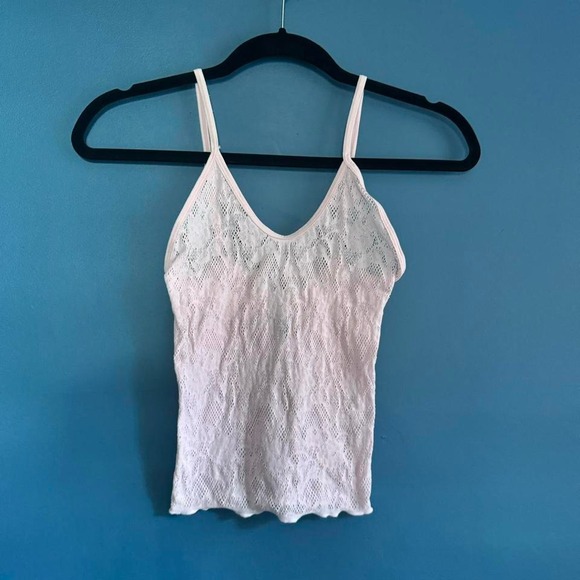 Out From Under Sheer Cami Women's Size large Pink Lace Tank Layering UO Coquette - Picture 1 of 7